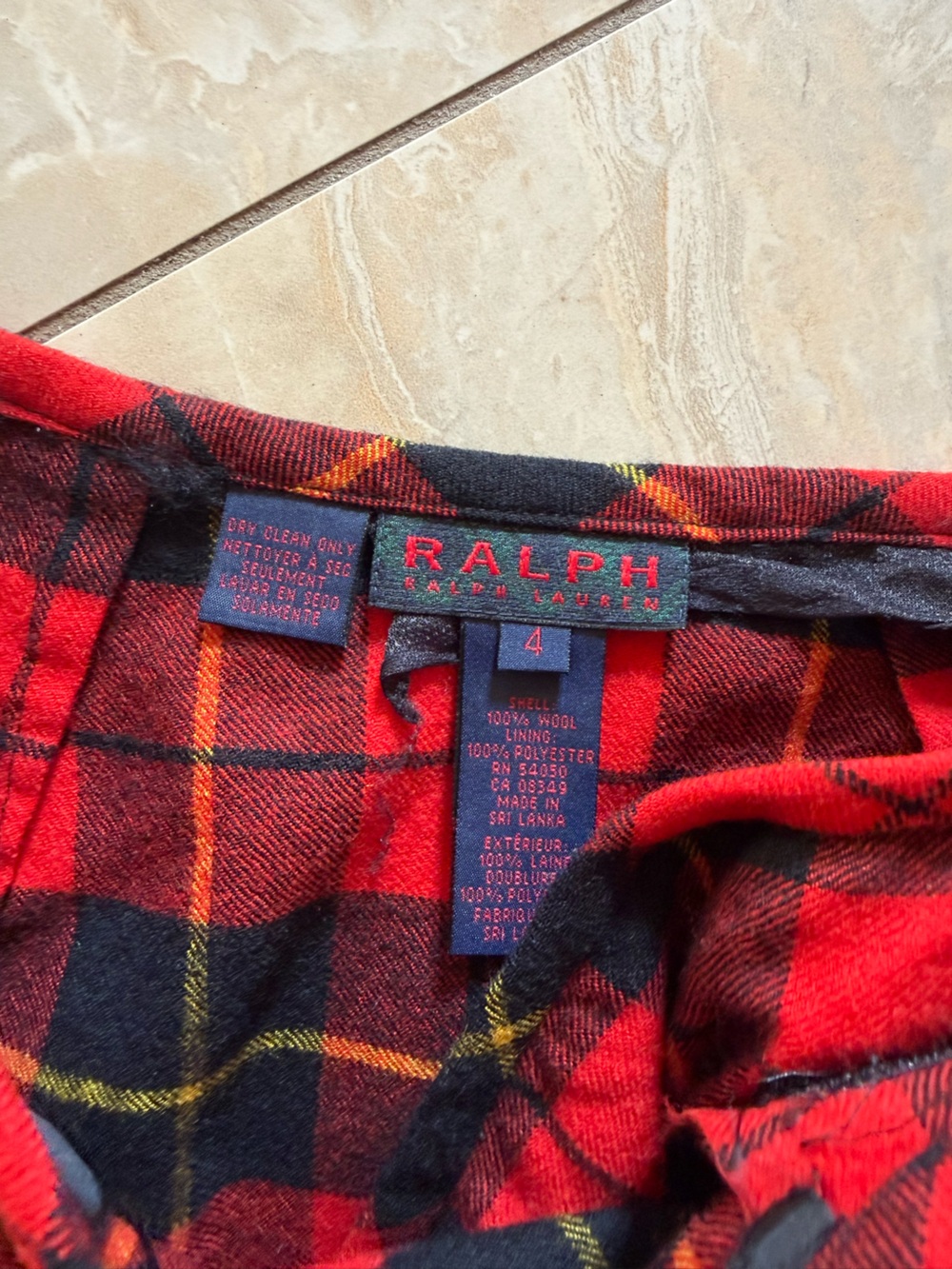 Ralph Lauren wool Red, Black & Yellow Plaid Midi Wrap Skirt sz 4 - Picture 3 of 5